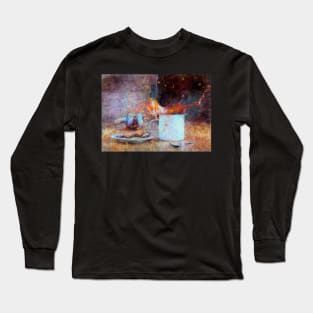 Coffee Splash Impressionist Painting Long Sleeve T-Shirt